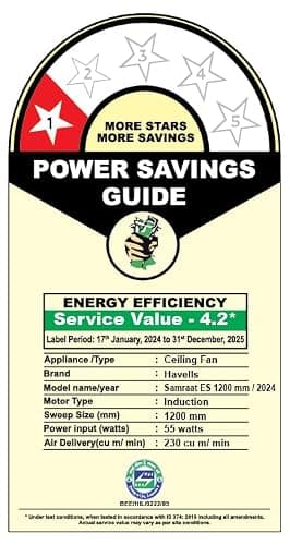 Havells 1200mm Samraat Energy Saving Ceiling Fan (Brown, Pack of 1) 2