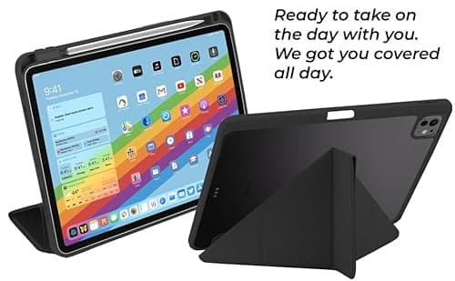 Arctic Fox Smart Folio Case for iPad Air 11 inch M3/M2 2025/2024, iPad Air 5th/4th Gen Case 10.9 Inch, Trifold Multi Angle Stand, Pencil Holder, Auto Wake/Sleep, Durable Protection, PU+PC+TPU, Blue 3