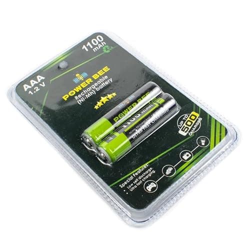 Power-BEE Buttontop AAA 1.2v 1100mAh Rechargeable (Ni-Mh) Powerful Battery (Pack of 2), Ideal for Trimmer, Remote, Toys, Clock,Camara, Torch 2