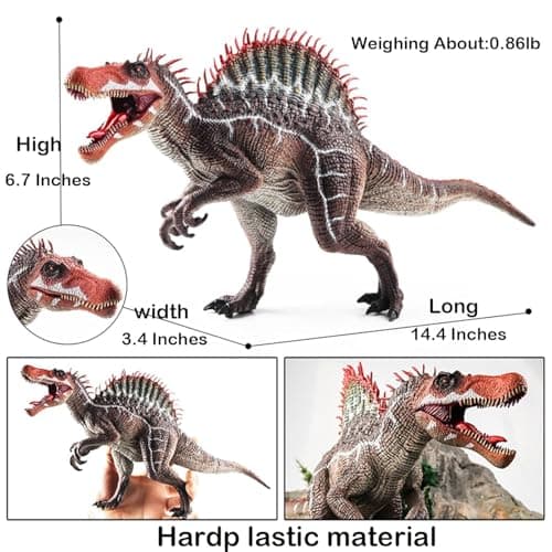 FUNFOB Dinosaur Figure Jumbo Dinosaur Toy Realistic Width -37cm Dinosaur Action Figure Educational Wild Animal Toys for Boys & Girls | Red- Big Humpp 5
