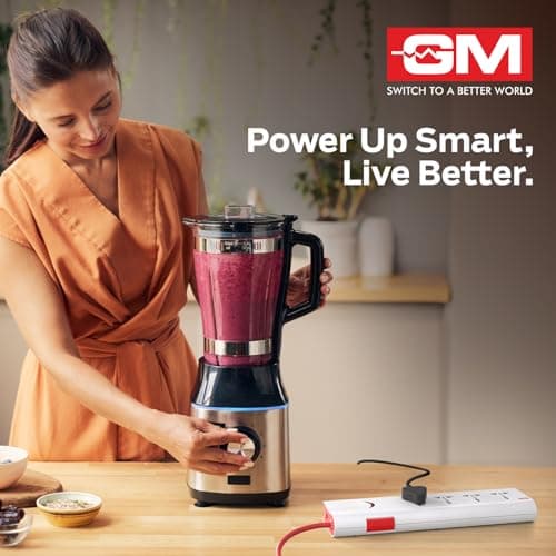 GM 3060 Extension Board 10Amp Output 250 Volts with 2 Mtr Extension Cord & Surge Protector | Master Switch, Safety Shutter, 4 International Sockets | Multi Plug Travel Adapter for Home Appliances 3