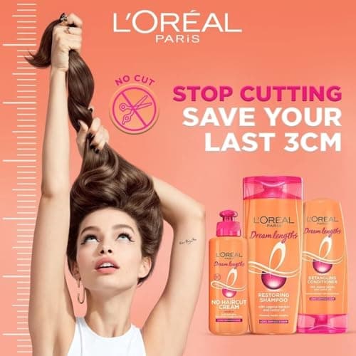 L'OREAL PARIS Shampoo, Nourish, Repair & Shine, For Long And Lifeless Hair, Dream Lengths, Fresh, 340Ml & Dream Lengths Conditioner For Dry Hair Type, 180 Ml, 2 Count 2