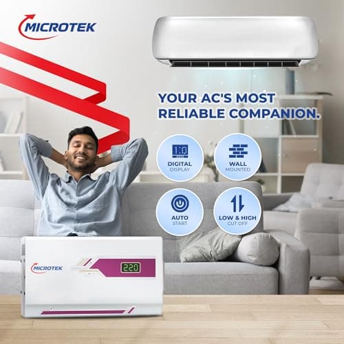 Microtek Automatic Voltage Stablizer PEARL EM 5150+For AC upto 2.0 Ton AC 4