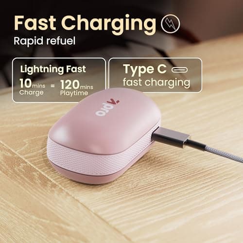 GOBOULT Y1 Pro Ear Buds Wireless with 60H Playtime, 4 Mics Calling, 45ms Latency Gaming, Made in India, 13mm Bass Driver Earbuds Buds TWS Bluetooth Wireless Earphones (Candy Cane) 4