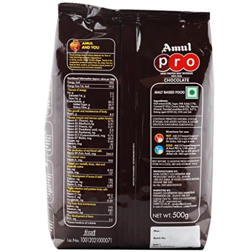 Amul Pro Chocolate 500G Powder Pouch Pack of 3,Whey 2