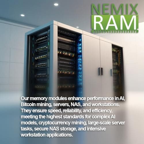 NEMIX RAM 256GB (4X64GB) DDR5 4800MHZ PC5-38400 2Rx4 1.1V 288-PIN ECC RDIMM Registered Server Memory KIT Compatible with ASUS Pro WS WRX90E SAGE SE Workstation Motherboard 3