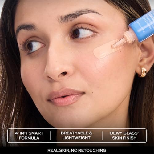 Kiro Barely There Skin Tint SPF 35 PA+++ - 37W Light Medium, 30ml | 4-in-1 Moisturiser, Primer, Sunscreen & Foundation | Lightweight Dewy Coverage | Polyglutamic Acid, Niacinamide & Ceramides Infused 5