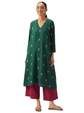 ANNI DESIGNER Women's Rayon Viscose A-Line Printed Co-Ord Set with Palazzo | Kurta Set for Women | A-Line Kurti Co-Ord Set | Printed Kurti Palazzo | Women Kurta Set