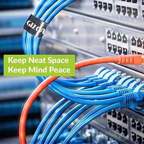 GIZGA Essentials Cable Organiser, Cord Management System for PC, TV, Home Theater, Speaker & Cables, Reusable Cable Organizer for Desk, WFH Accessories, Organizer Tape Roll, Reusable Cable Ties Strap 5