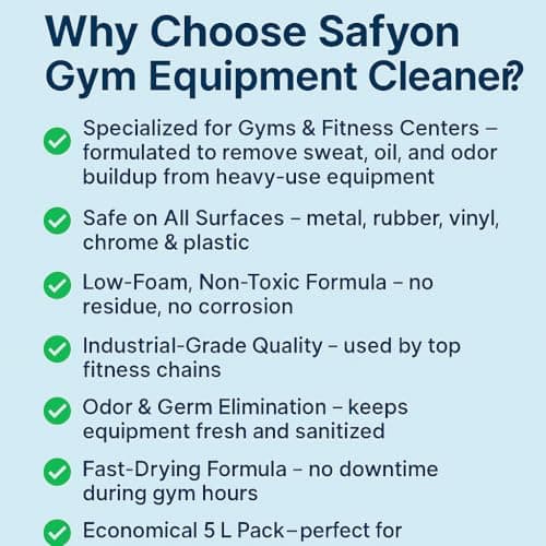 Safyon Professional Gym Equipment Cleaner, 5L Hygiene Formula 3