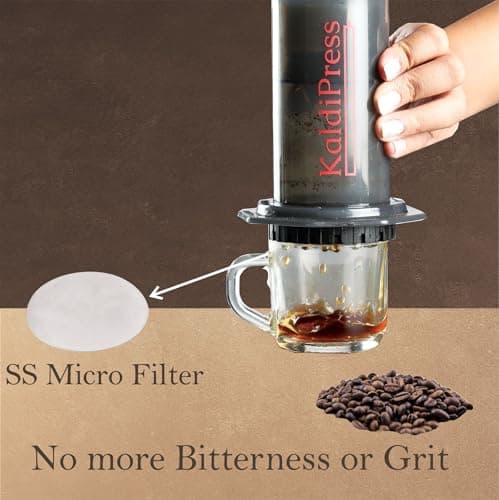 KaldiPress Coffee Press Percolator with Metal and 500 Paper Filters (Black) 2