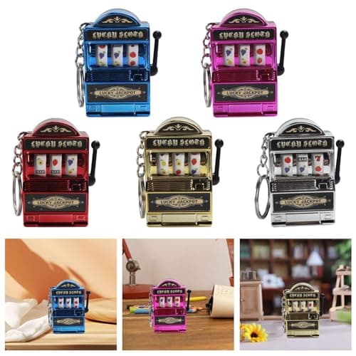 Mini Slot Machine Keychain Festival Novelty Mini Arcade Game Toy for Boy Men Blue|1 Mini Slot Machine Toy Keychain| Modern (1970-Now)| Keychains | Pez, Keychains, Promo Glasses |Collectibles 4