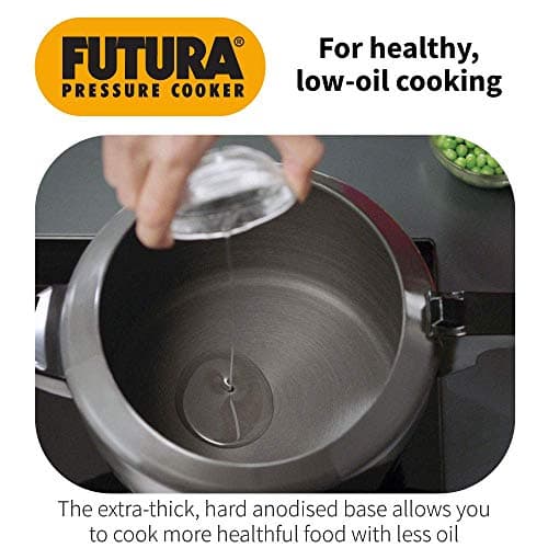 Hawkins Futura 2 Litre Pressure Cooker, Hard Anodised Inner Lid Pressure Cooker, Induction Cooker, Small Cooker, Black (IFP20) 4