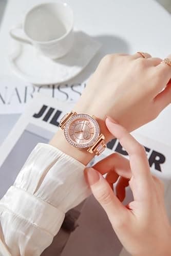 Giordano Luxury Analog Watch for Women - Elegant Crystal Design with sub dial and Diamond Studed statinless Steel Strap 6