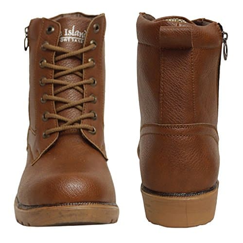 Shoe Island ® Rider-X ™ Solid Leather Tan Brown Zipper High Ankle Length Bike Riding Long Boots for Men (HB9711), Size 9 UK/India 4