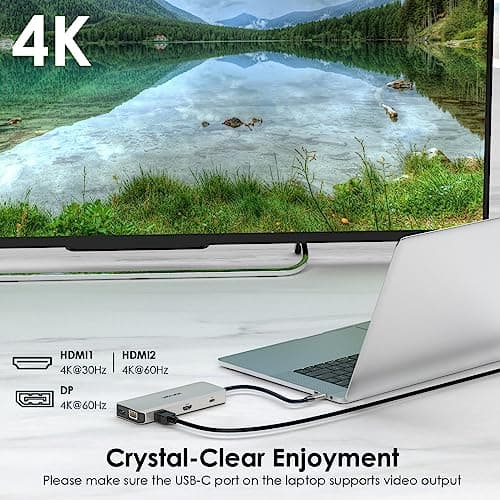 WAVLINK 12-in-1 Triple Display USB C Docking Station: Dual 4K HDMI, 4K DisplayPort, 100W PD, 5Gbps USB 3.0, Ethernet, SD/TF Card Reader for MacBook, Dell, HP, Lenovo Laptops 3