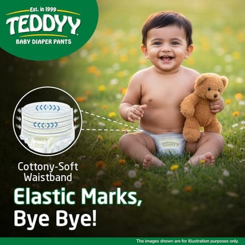 TEDDYY Easy Baby S Size Diaper Pant Style | 78 Count (Small) | 4–8 kg (Pack of 1) | Long Protection Hours | Anti-Bacterial | Airy Breathable Fit | Rapid Soaker Channels & Wetness Indicator 4