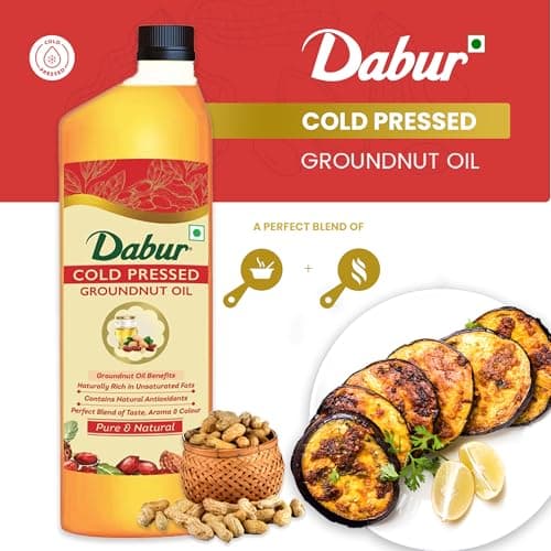 Dabur Cold Pressed Groundnut Cooking Oil - 1L | Rich in antioxidants | Good for Heart health | Enriched with MUFA & OMEGA 6 PUFA | Aroma of Purity 2