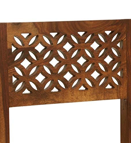 DIVINE WOOD ART Sheesham Wood Cushioned Dining Chairs Set of 6 Wooden Multipurpose Seating Chair for Dining Room Home (Natural Finish) 4