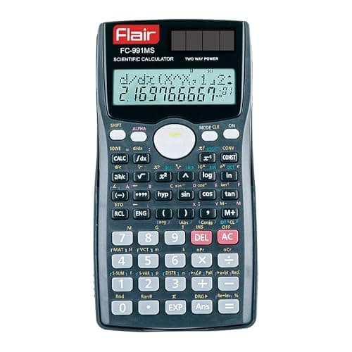Flair FC-991 MS Scientific Calculator | 401 Functions with 40 Scientific Calculations | Two Line Display | Matrix & Vector Calculations | Two Way Power | 10 + 2 Digits Calculator | Black, Pack of 1