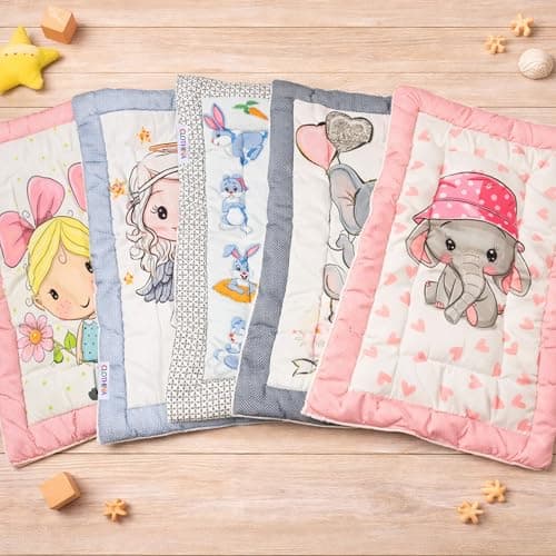 FRIDO CLOTHINA New Born Baby Godadi Pack of 5 Combo Set Soft Cotton godi| Godari | Baby Bed | Crib Sheet | Cartoon Mat Baby Godadi | Bedding Set | Multicolor 2