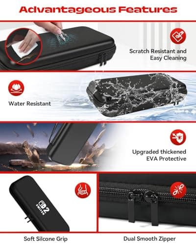 OIVO INDIA Carrying Case for Nintendo Switch 2(2025), Protective Hard Shell Portable Travel Carry Case Pouch Holds 12 Cartridges with Pockets for Switch 2 Accessories and Games, Black 5