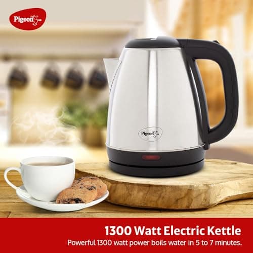 Pigeon Amaze Plus Electric Kettle 1.5 L, 1300 Watt, Stainless Steel Body with Auto Shut-off Feature Used for Boiling Water - (Silver) 2