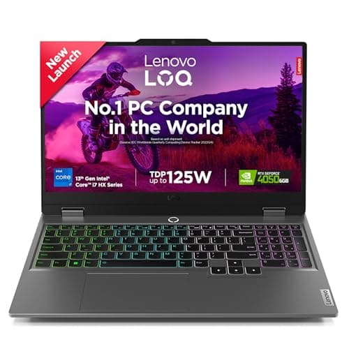 Lenovo LOQ Intel Core i7-13645HX| NVIDIA RTX 4050 6GB (16GB RAM/512GB SSD/144Hz Refresh Rate/15.6" (39.6cm)/Windows 11/Office Home 2024/3 Mon. Game Pass/Grey/2.4Kg), 83DV01H1IN AI Gaming Laptop