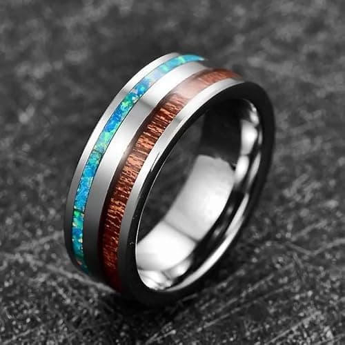 MIAMI Silver Rings for Men Combo Boys Boyfriend gents friends girls mens Platinum ring for men Blue Ring for Boys Stainless Steel finger Rings Stylish Fashion thumb band set M440_20 2
