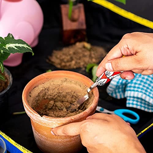 Lazy Gardener Stainless Steel Khurpi for Gardening | Khurpi & Hand Tool for Soil Tilling | Rust-Free Soil Tilling Tool for Small Pots | Red & Yellow 2