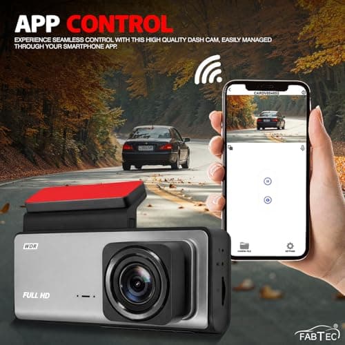 FABTEC A7 3 Channel HD WiFi Car Dash Cam 1296p Front + 1080p Rear + 1080p Inside Cabin Loop Recording Dash Camera Support Upto 32GB Memory Card & WiFi Mobile Link (Grey) 4