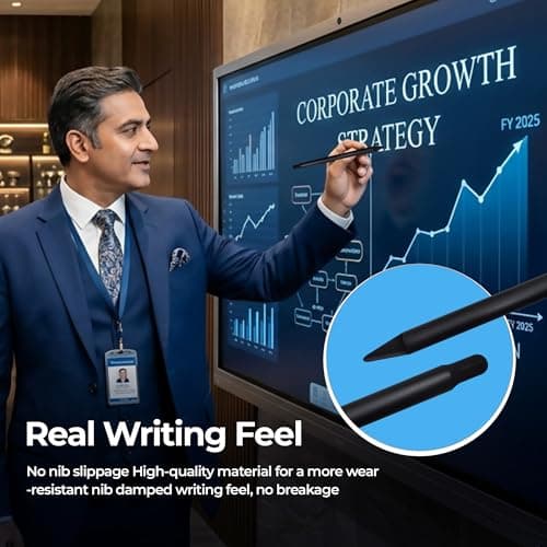 AIWaft 2-in-1 Stylus Pen for Digital Boards – Fine Point Tip, High Sensitivity & Precision | Smooth Writing & Drawing for Smart Boards | Capacitive Stylus | Black (Pack of 1) ONLY for Digital Boards 4