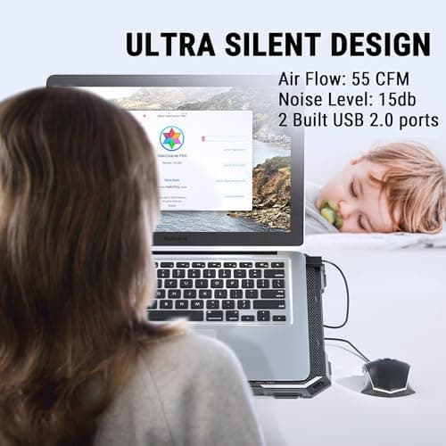 Ant Esports NC230 Gaming Notebook Cooler for 10–17 Inch Laptops | Cooling Pad with 6 Fans RGB | USB Powered Silent Fan | Adjustable Height Cooling Stand | Compatible with MacBook, PS5 & PS4 3