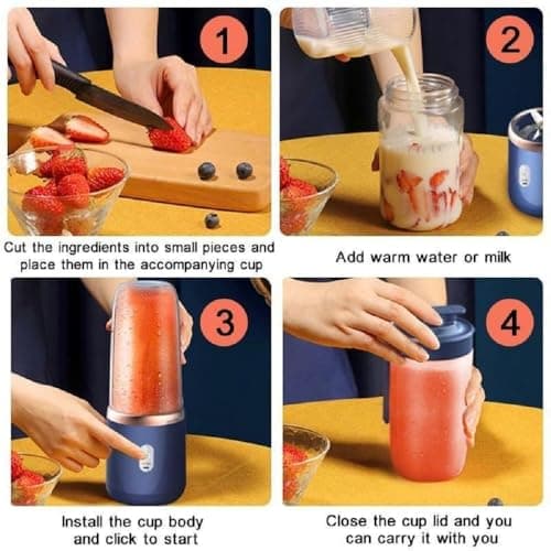 Mapworld जूसर मशीन Portable Juicer Blender for Smoothies & Juices | Mini Blender Bottle Crushing Juicer Mixer Juice Blender ras sharbat santra juice Smoothie Mixer 4