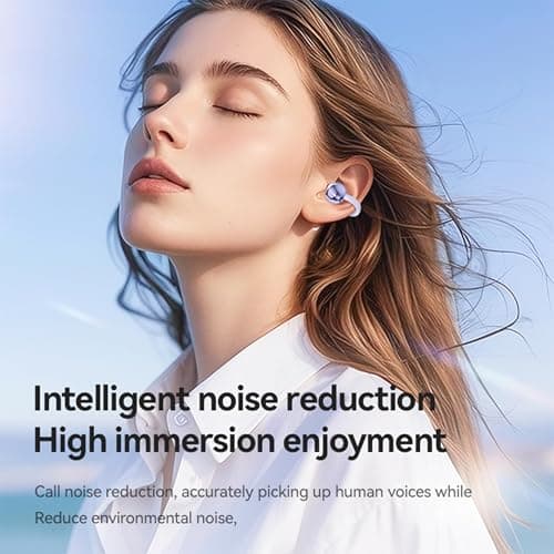 MAcnas Open Ear Clip Headphones Wireless Earbuds Bluetooth 5.4 Sports Earphones Wireless Charging Case & LED Power Display Waterproof Fitness Headphones for Running (Black) 2