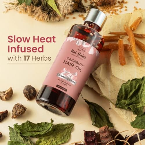 Nat Habit Hibiscus Amla Hair Oil For Men & Women, Helps In Hair Growth & Thickness, For All Hair Types, No Paraffin, Mineral Oil, Preservatives & Chemicals, 100ml 4