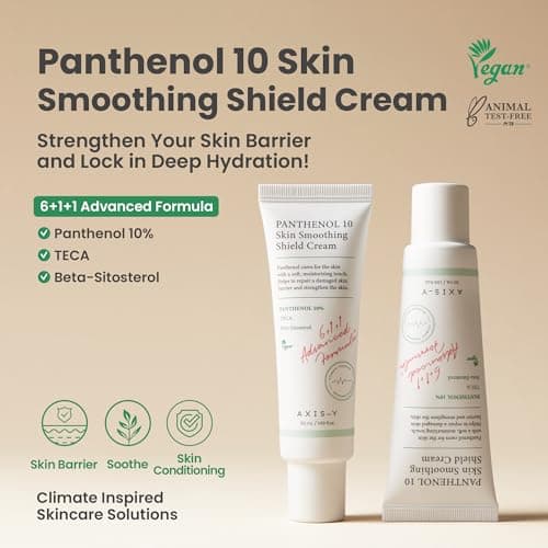 AXIS-Y Panthenol 10 Skin Smoothing Shield Cream - Daily Facial Moisturizer Barrier Cream for Long Lasting Hydration & Soothing - Vegan Korean Skin Care Face Lotion - 50 ml 5