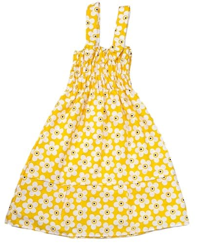 Baby Girl Knee-Length Mudgal India Creations Cotton Cute Collection Summer Wear(Pack Of 4 Nos) Dress Cum Jhabla/Frock (Color May Be Change If Same Color, 0-8 Years) (Yel/Gr Set, 7-8 Years), Assorted 2