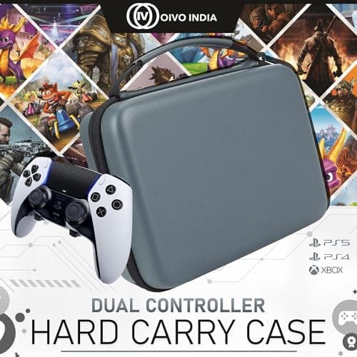 OIVO INDIA Hard Carry Case Compatible with PlayStation DualSense, PS4 & Xbox Controllers – Water-Resistant Travel Cover for 2 Controllers 4