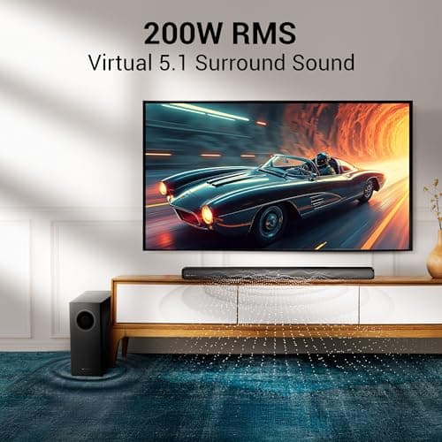 ZEBRONICS Juke BAR 4100 Soundbar, 200 Watts, Virtual 5.1, Quad Driver Soundbar, 6.5" Subwoofer, Wall Mountable, Bluetooth v5.0 | HDMI (ARC) | Optical in | USB | AUX 2