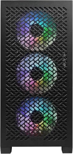 Cooler Master Elite 302, Micro-ATX High Airflow Minimalist PC Case, 365mm GPU Max, Compatible RTX 5080|RX 7090 XT, 280mm AIO Max, Type C, Tempered Glass, Triple 120mm aRGB PWM Fan, Intakes Grill 2