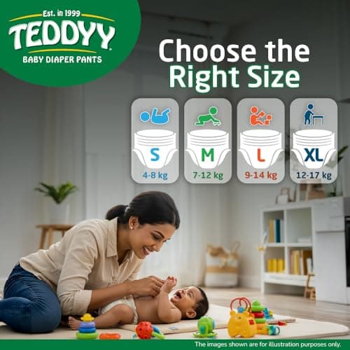 TEDDYY Easy Baby S Size Diaper Pant Style | 78 Count (Small) | 4–8 kg (Pack of 1) | Long Protection Hours | Anti-Bacterial | Airy Breathable Fit | Rapid Soaker Channels & Wetness Indicator 6