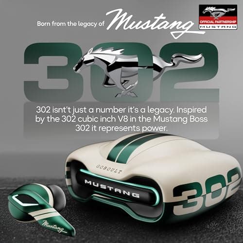 GOBOULT Mustang Torq Wireless in Ear Earbuds with 60H Playtime, App Support, Quad Mic ENC, 45ms Low Latency, 13mm Driver, Breathing LEDs, Made in India Ear Buds Wireless (Green) 2