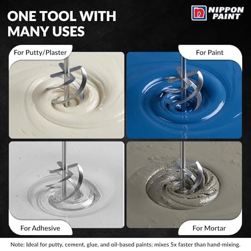 Nippon Paint Sumo Star Economy Putty Mixer | 800W Professional Mixing Tool | Variable Speed 0-630 RPM, 220-240V| for Paint, Mortar, Plaster & Adhesive | Heavy Duty Construction Mixer 5