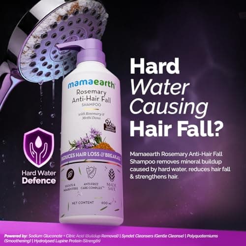Mamaearth Rosemary Anti-Hair Fall Shampoo With Rosemary & Methi Dana For Reducing Hair Loss & Breakage,Gives Up To 94% Stronger Hair,Up To 93% Less Hair Fall |Sulphate Free Shampoo |For Unisex,600 Ml 2