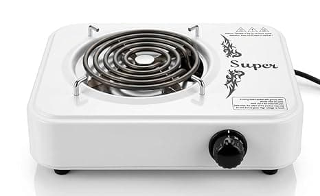 2000W High Power Electric Hot Plate Single Burner Tabletop Cooktop | Portable Fast Heating Stove with Precise Adjustable Heat Control | Heavy Duty Electric Burner for Boiling Frying & Cooking