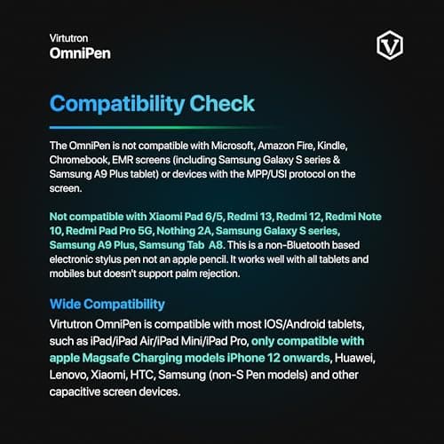 Virtutron Electronic Non-Bluetooth Universal Stylus Pen| High-Precision Digital Pencil| Compatible with iPhone, iPad, Samsung, Android, Tablet & Mobiles- White 2