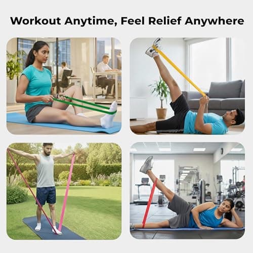 Durafit91™ Resistance Bands Set of 5(Extra Light to Extra Heavy) Exercise Thera Band for Men & Women, Natural Latex Stretch Band for Yoga, Pilates, Strength Training, Home Workout, Gym Fitness 5