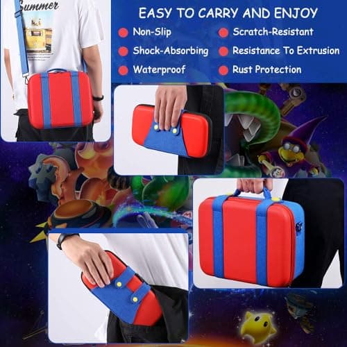 OIVO INDIA Travel Case Compatible for Nintendo Switch and Switch OLED ,Travel Carrying Case Storage Bag Protective Hard Shell for Controller & Accessories with Shoulder Strap 6