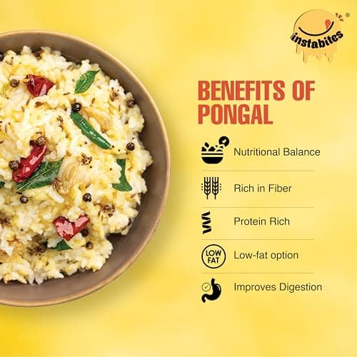 Instabites Ready to Eat Pongal 65g, No Added Preservatives and Ready to Eat in Minutes - Pack of 1 5